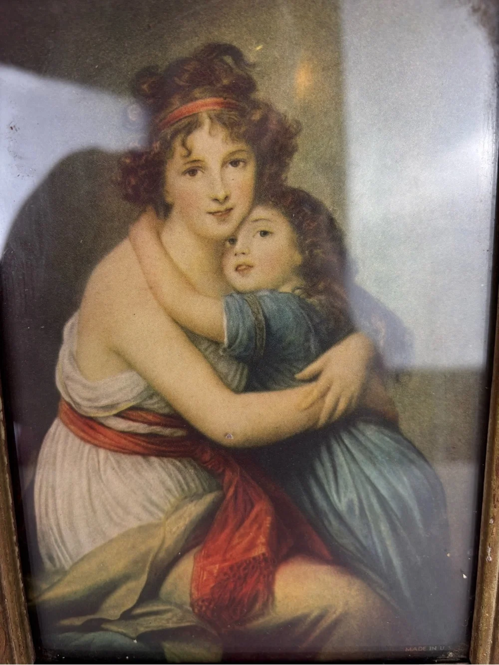 VTG Elizabeth Vigee Le Bruno’s “self-portrait with her Daughter”print-wood frame